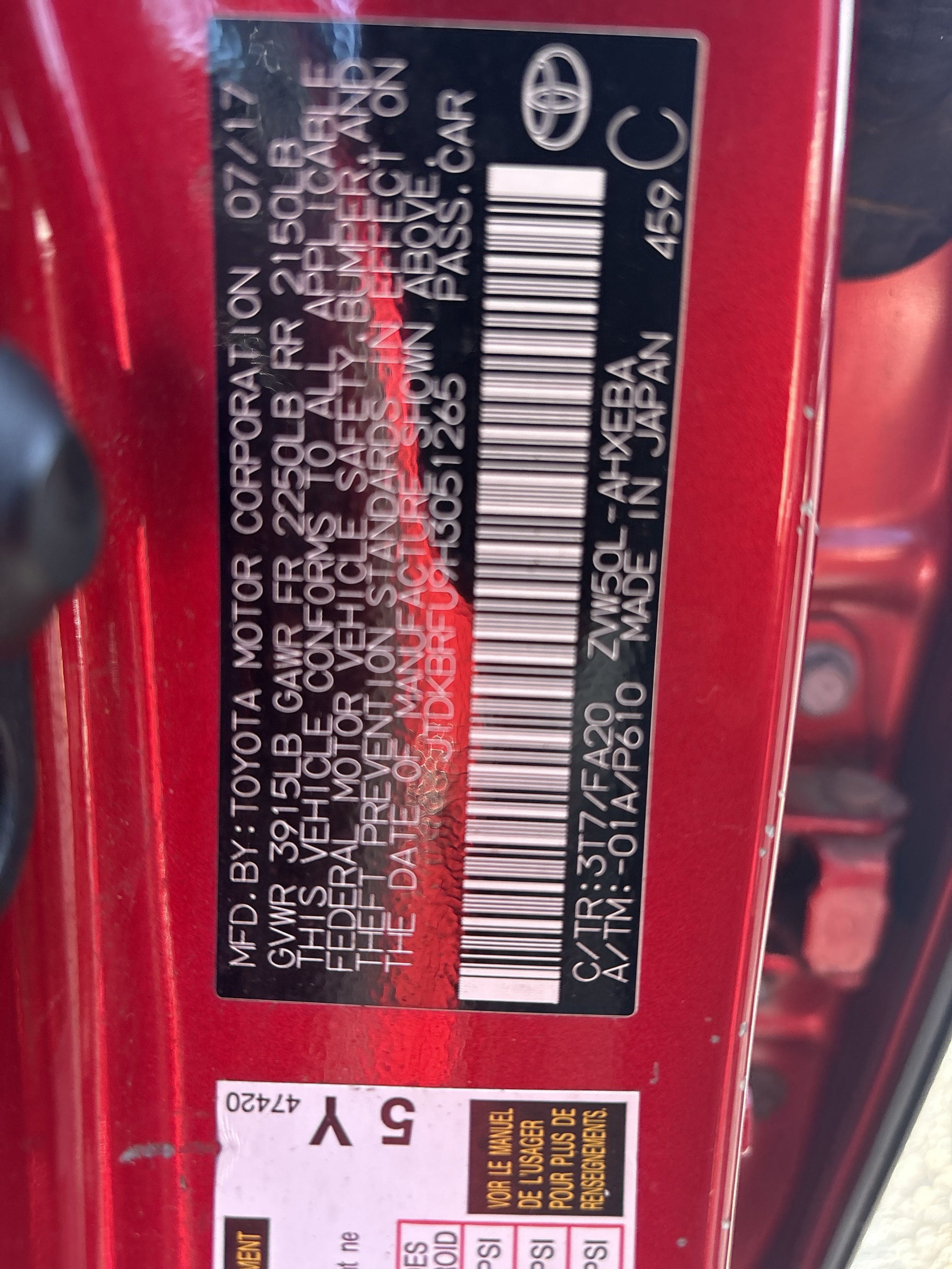 Used 2017 Toyota Prius Two w/ Prius Two Safety Plus Package FWD image 5