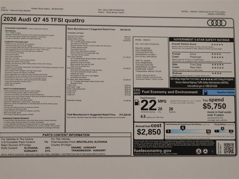 New 2026 Audi Q7 2.0T Premium Plus image 32