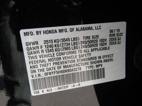 Certified 2019 Honda Pilot Touring image 33