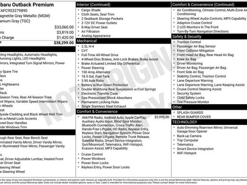 Certified 2025 Subaru Outback Premium AWD/4WD image 7