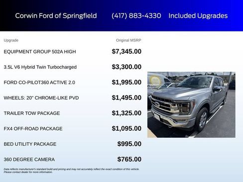 Used 2022 Ford F150 Lariat w/ Equipment Group 502A High AWD/4WD image 6