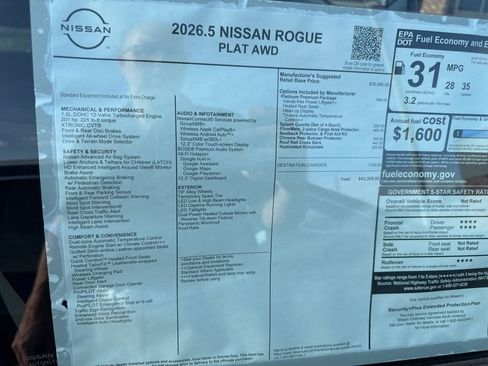 New 2026 Nissan Rogue Platinum w/ Platinum Premium Package AWD/4WD image 44