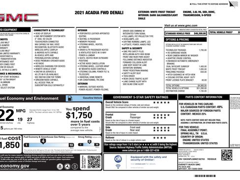 Used 2021 GMC Acadia Denali w/ Denali Technology Package image 2