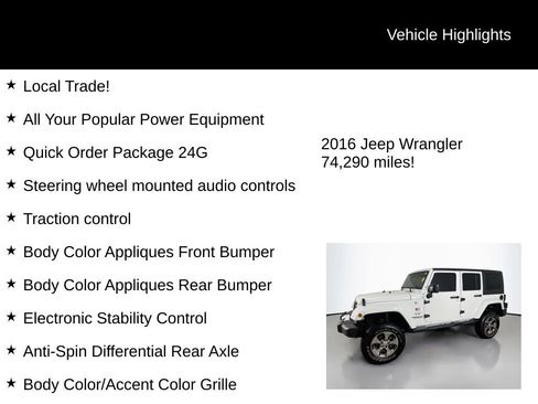 Used 2016 Jeep Wrangler Unlimited Sahara image 5