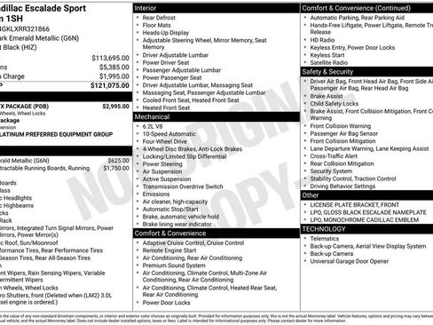 Certified 2024 Cadillac Escalade Sport Platinum w/ LPO, ONYX Package AWD/4WD image 42