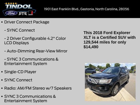 Used 2018 Ford Explorer XLT w/ Equipment Group 202A AWD/4WD image 13
