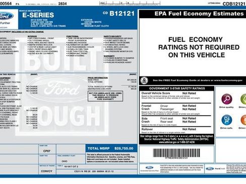Used 2012 Ford E-250 and Econoline 250 w/ Commercial Cargo Van Pkg RWD image 3