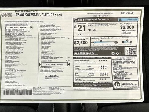 New 2025 Jeep Grand Cherokee L Altitude image 14