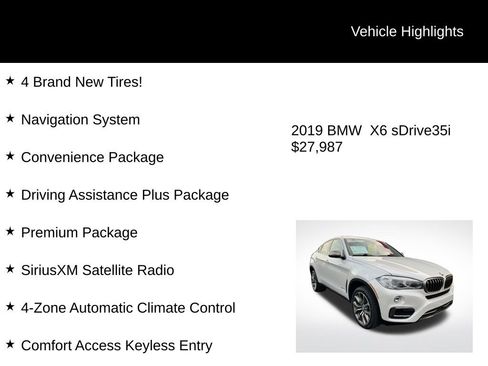 Used 2019 BMW X6 sDrive35i w/ Premium Package image 6