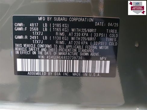 Certified 2025 Subaru Crosstrek 2.5i Wilderness w/ Wilderness Package image 34