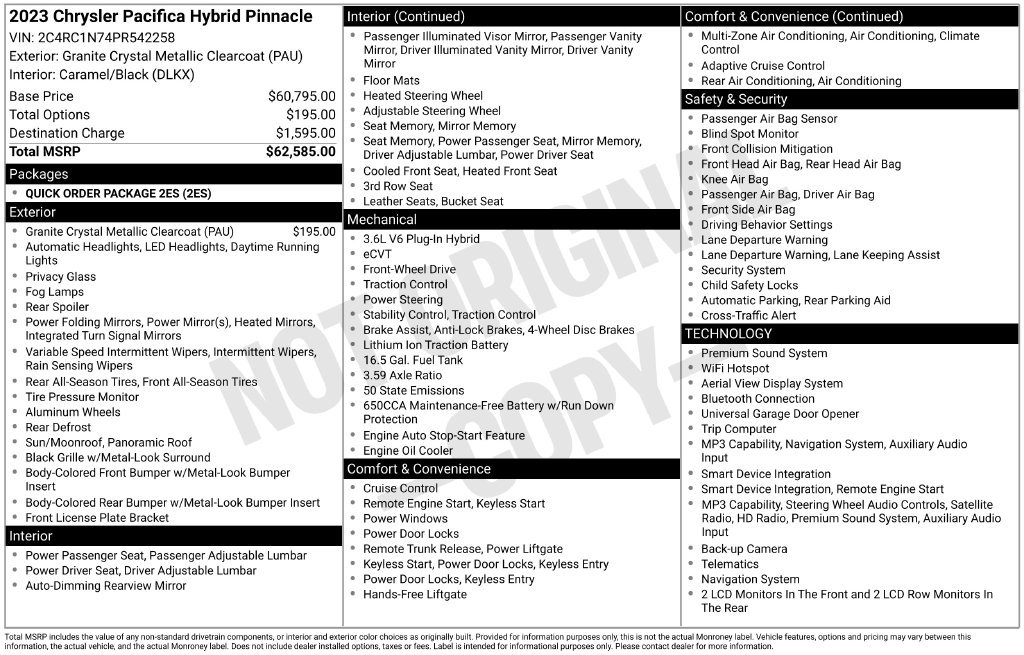 Used 2023 Chrysler Pacifica Pinnacle FWD image 2