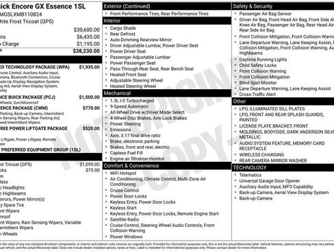 Used 2021 Buick Encore GX Essence w/ Advanced Technology Package AWD/4WD image 30