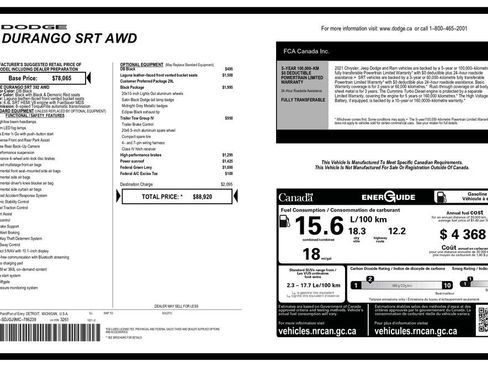 Used 2021 Dodge Durango SRT w/ Black Package image 3