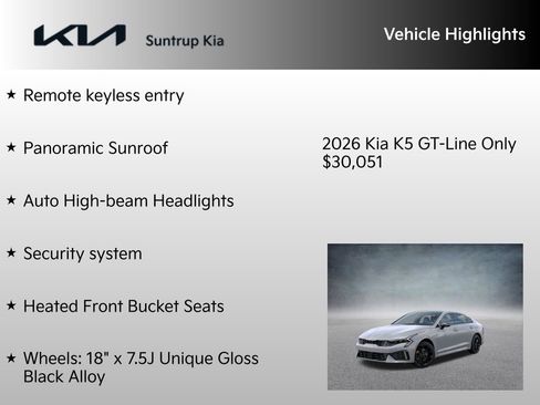 New 2026 Kia K5 GT-Line w/ GT-Line Premium Package image 15