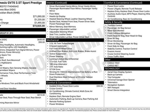 New 2026 Genesis GV70 3.5T Sport Prestige AWD/4WD image 14
