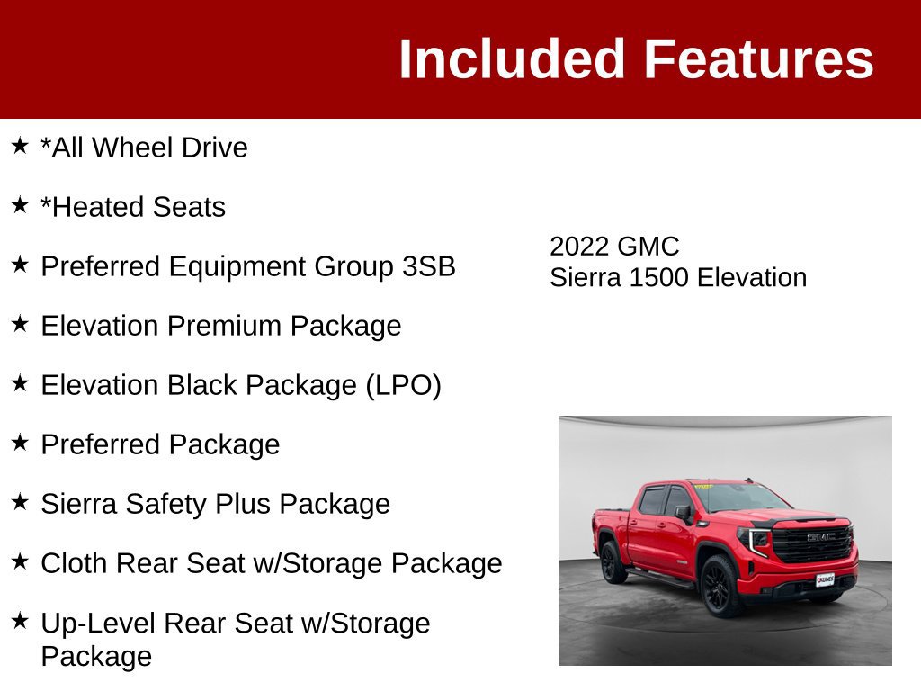 Used 2022 GMC Sierra 1500 Elevation w/ Elevation Premium Package AWD/4WD image 3