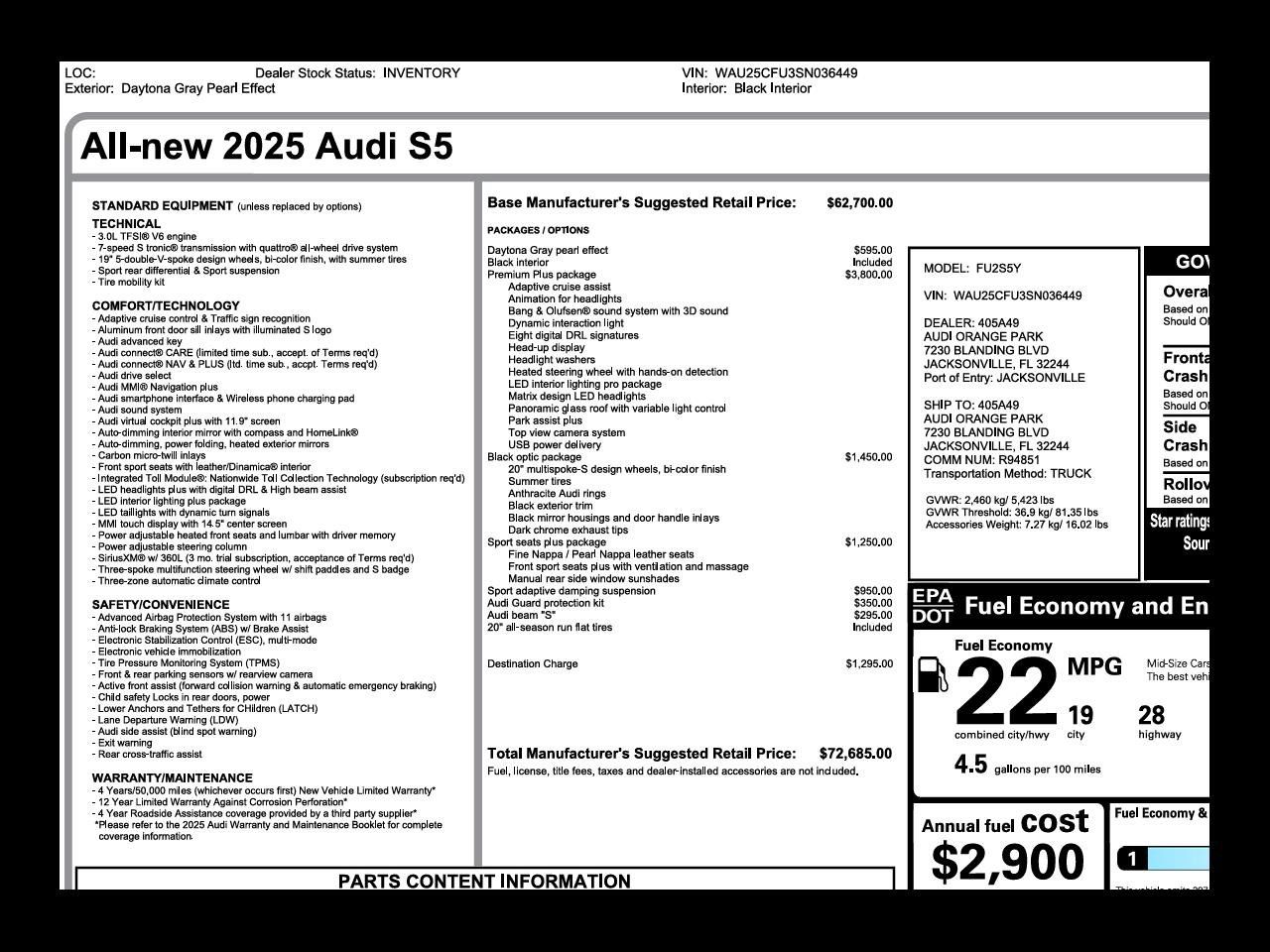 Used 2025 Audi S5 Premium Plus AWD/4WD image 3