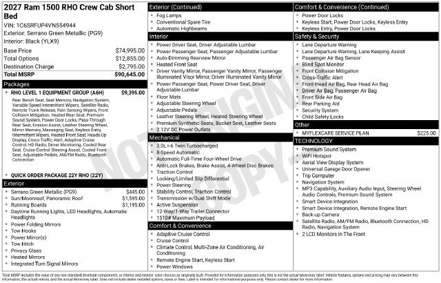 New 2027 RAM 1500 RHO w/ RHO Level 1 Equipment Group AWD/4WD image 3