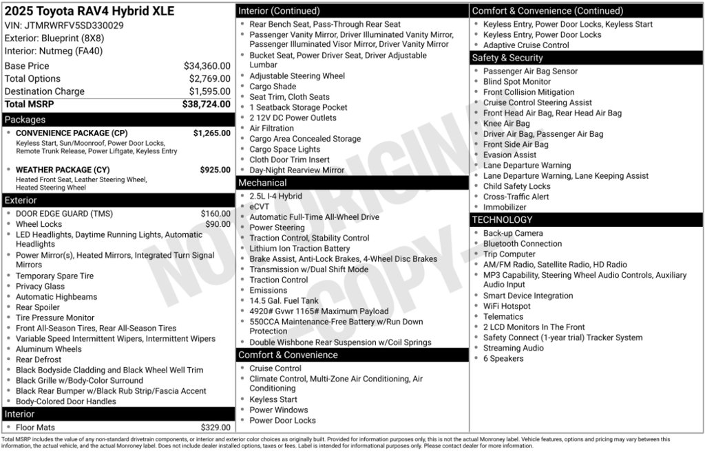 Used 2025 Toyota RAV4 XLE w/ Convenience Package AWD/4WD image 6