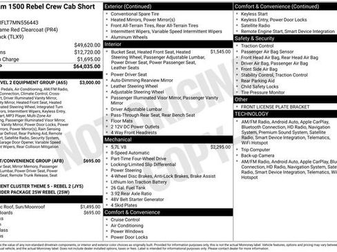 Used 2021 RAM 1500 Rebel w/ Rebel Level 2 Equipment Group image 54