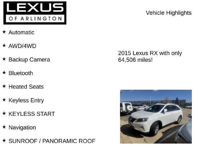 Used 2015 Lexus RX 350 AWD image 8