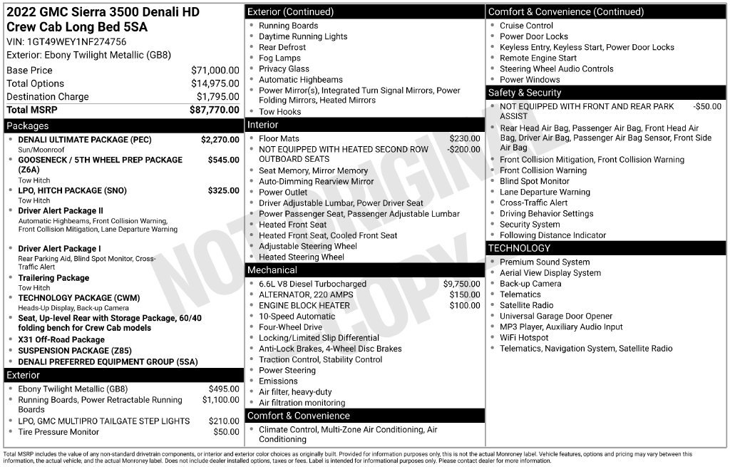 Used 2022 GMC Sierra 3500 Denali w/ Denali Ultimate Package AWD/4WD image 37