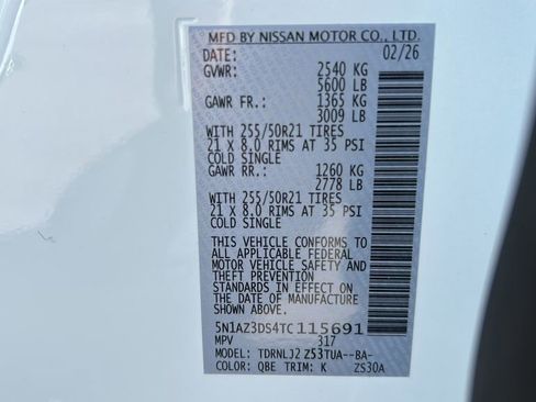 New 2026 Nissan Murano Platinum w/ Cargo Package AWD/4WD image 35