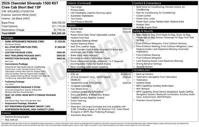 New 2026 Chevrolet Silverado 1500 RST w/ Dark Appearance Package AWD/4WD image 4