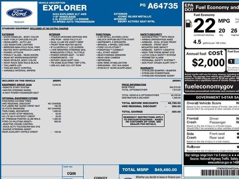 Used 2023 Ford Explorer XLT w/ Equipment Group 202A image 3