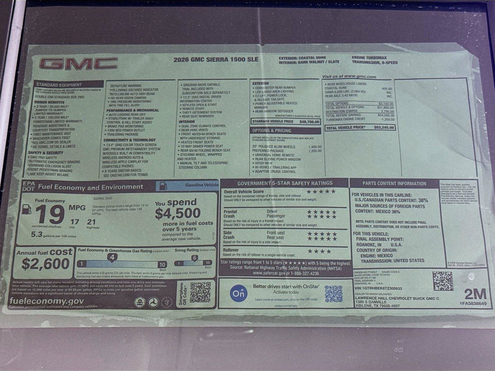 New 2026 GMC Sierra 1500 SLE w/ Preferred Package RWD image 20