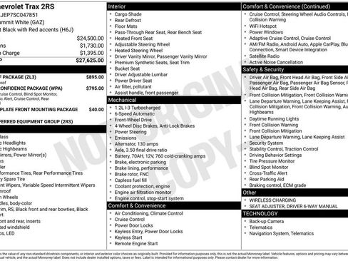 Used 2025 Chevrolet Trax RS w/ Sunroof Package FWD image 2