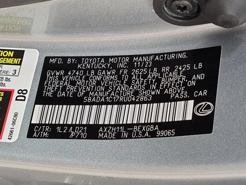 Certified 2024 Lexus ES 300h w/ Premium Package FWD image 36