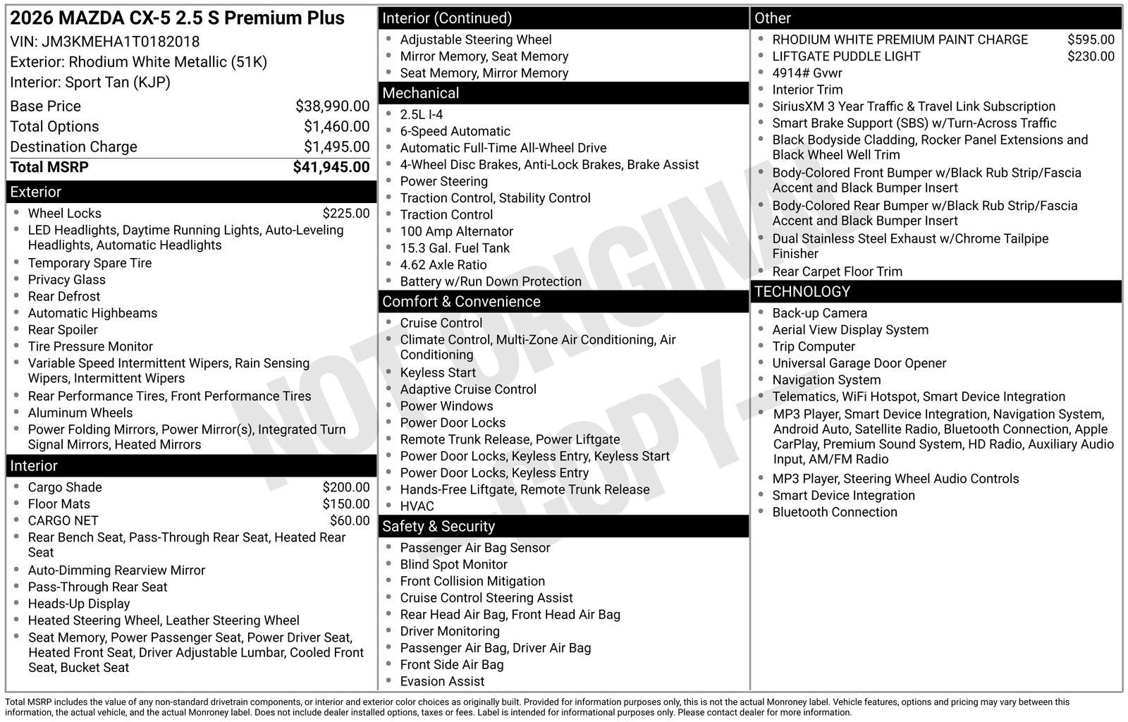 New 2026 MAZDA CX-5 2.5 S w/ Premium Plus Package AWD/4WD image 22
