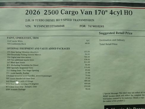 New 2026 Mercedes-Benz Sprinter 2500 image 19