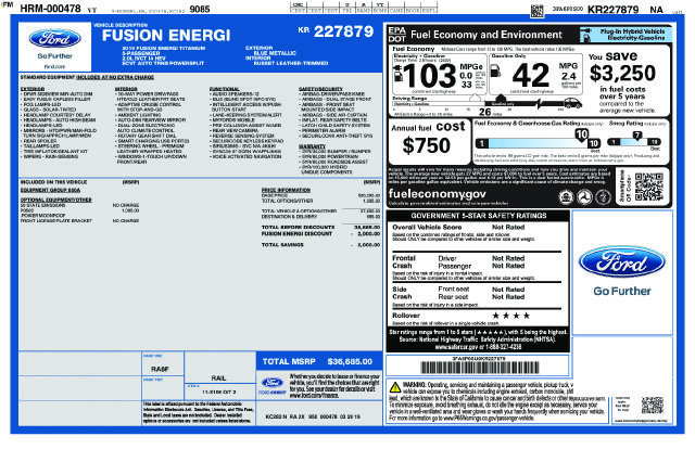 Used 2019 Ford Fusion Energi Titanium FWD image 2