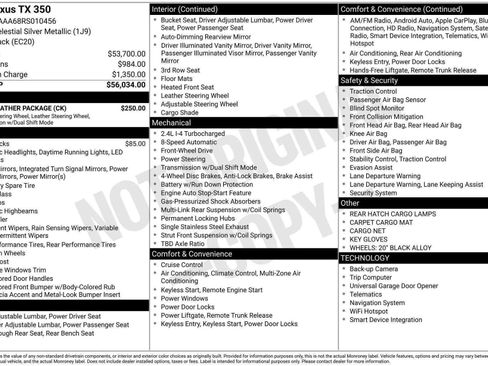 Used 2024 Lexus TX 350 FWD w/ Cold Weather Package image 45