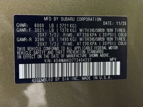 New 2026 Subaru Ascent Touring image 34