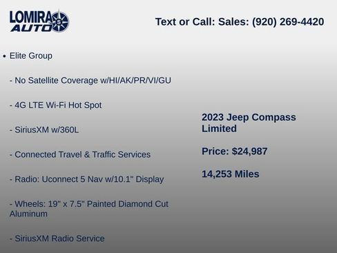 Used 2023 Jeep Compass Limited w/ Elite Group AWD/4WD image 8