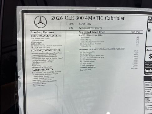 New 2026 Mercedes-Benz CLE 300 4MATIC Cabriolet image 24