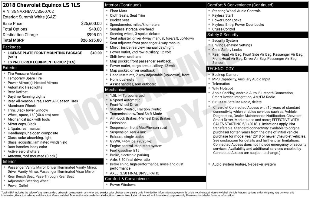 Certified 2018 Chevrolet Equinox LS FWD image 39