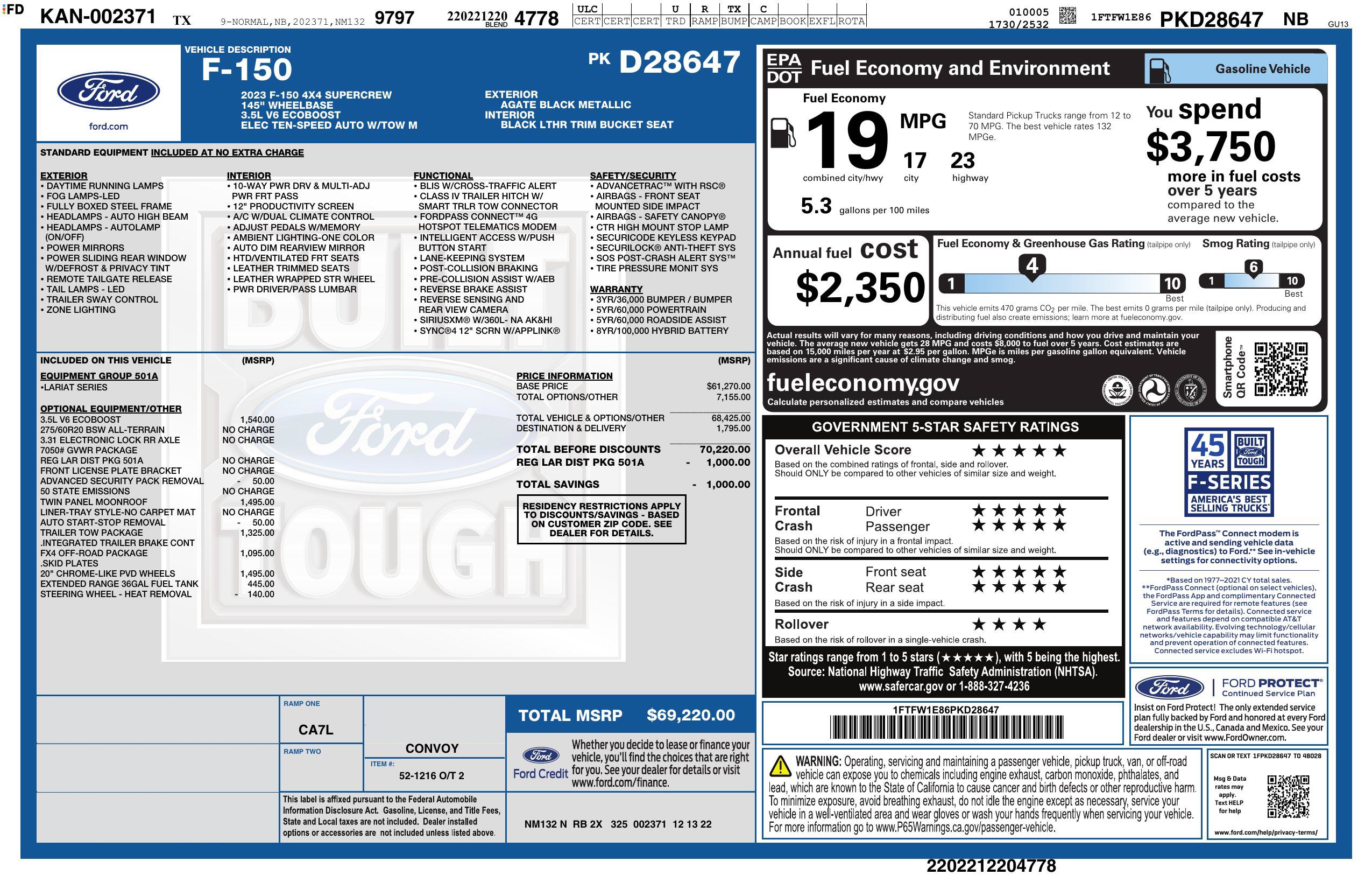 Used 2023 Ford F150 Lariat w/ Trailer Tow Package AWD/4WD image 3