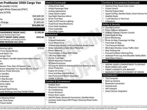 Used 2022 RAM ProMaster 3500 w/ Driver Convenience Group FWD image 10