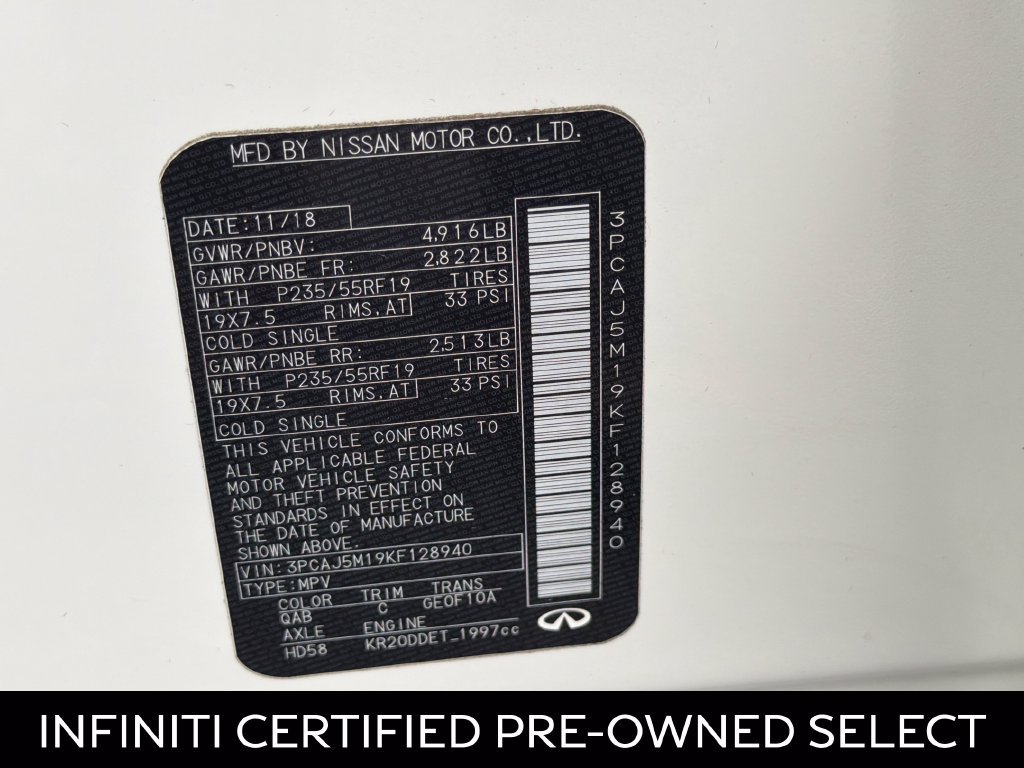 Certified 2019 INFINITI QX50 Essential FWD image 28