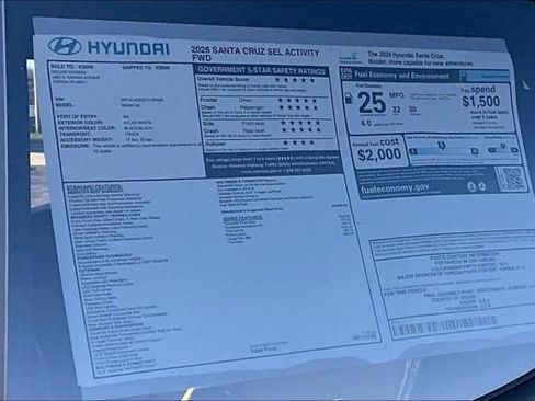 New 2026 Hyundai Santa Cruz SEL FWD image 15