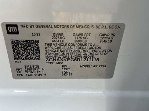 Certified 2024 Chevrolet Equinox LT w/ LPO, Floor Liner Package FWD image 17