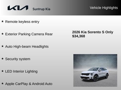 Used 2026 Kia Sorento S w/ S Panoramic Sunroof Package FWD image 16