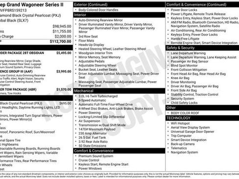 New 2024 Jeep Grand Wagoneer Series II w/ Quick Order Packagew 28T image 4