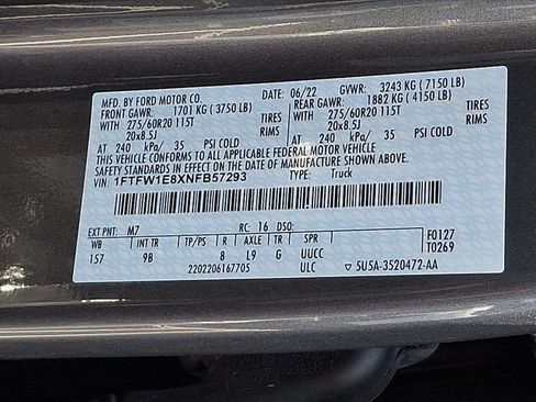 Used 2022 Ford F150 Platinum w/ Equipment Group 701A High AWD/4WD image 31