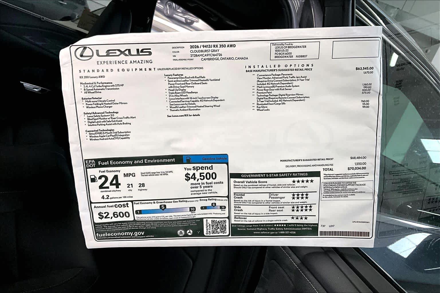 New 2026 Lexus RX 350 AWD image 14