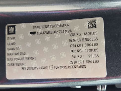 Used 2019 Chevrolet Silverado 1500 Custom w/ Trailering Package image 16